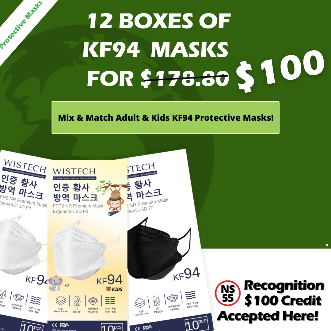 12 BOXES KF94 PROTECTIVE FACE MASKS with FREE SHIPPING FOR $100 only