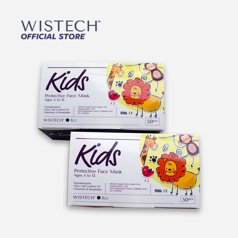 Wistech 3-Ply Kids Protective Face Mask UVMASK™️ (Blue) - Wistech Singapore