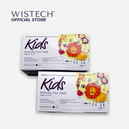 Wistech 3-Ply Kids Protective Face Mask UVMASK™️ (Blue) - Wistech Singapore