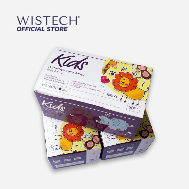 Wistech 3-Ply Kids Protective Face Mask UVMASK™️ (Blue) - Wistech Singapore