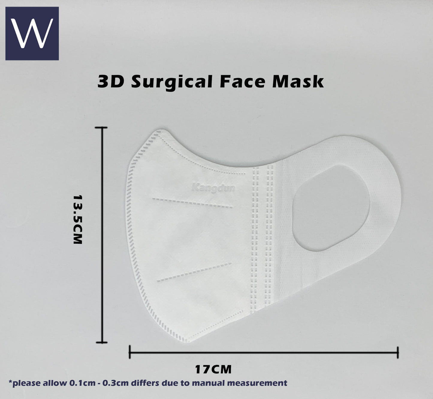 [THICK EARLOOP] 3D Wistech 3 Ply Surgical Face Mask, 30 pieces