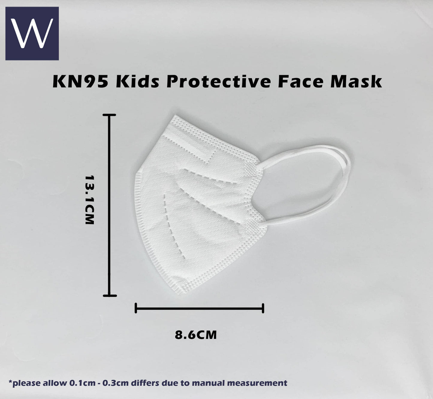 [Ready Local stocks] Wistech White KN95 Kids Protective Face Mask, 10 pieces