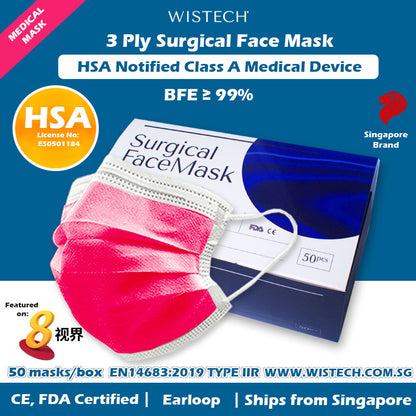    red surgical mask