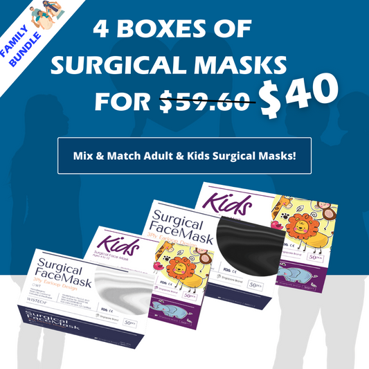 [Family Bundle] 4 BOXES SURGICAL MASKS with FREE SHIPPING FOR $40 only