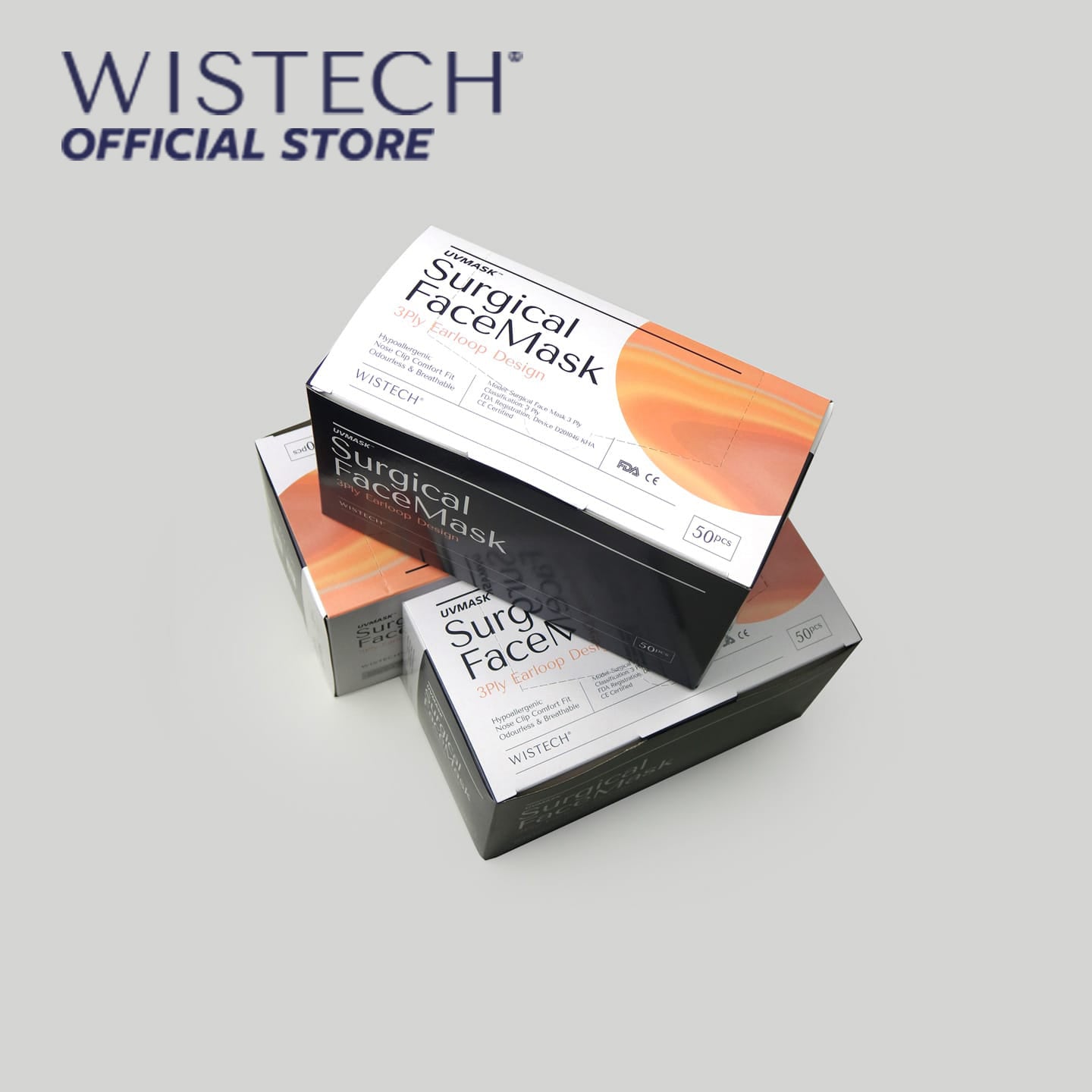 Wistech 3-Ply Surgical Face Mask UVMASK™️  (Purple) - Wistech Singapore